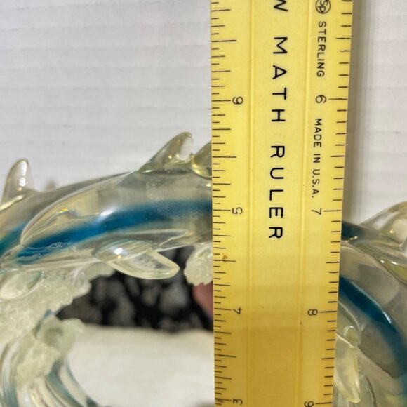 Dolphin-Themed Oval Mirror With Blue & Clear Resin Frame - Picture 8 of 12